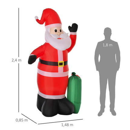 Inflatable Santa Claus decoration With LED light, 148x85x240 cm