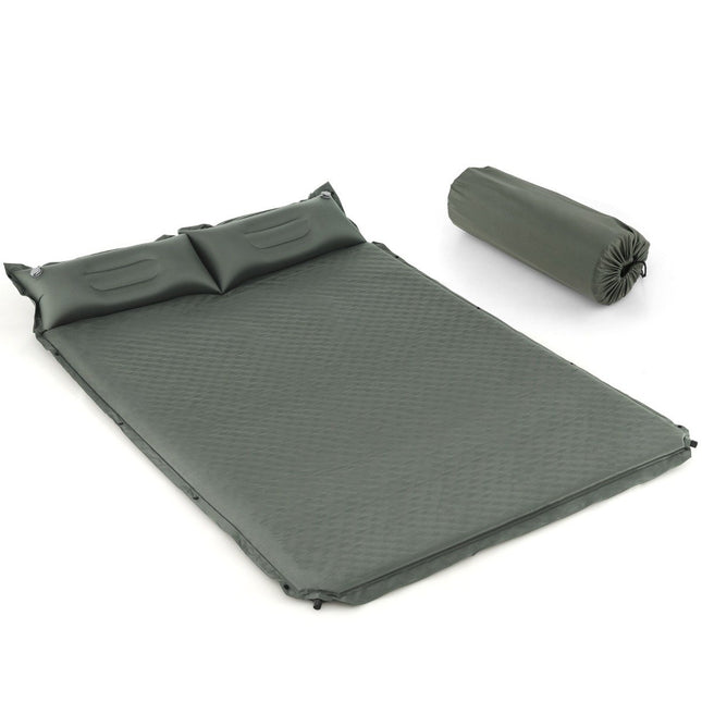 Self-Inflating Camping Mat Comfortable Outdoor Sleeping Mat 186 x 130 x 4cm Green