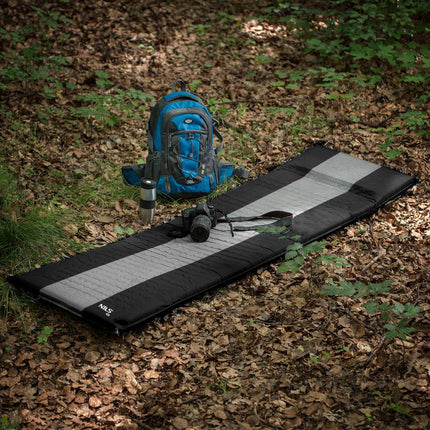 Self-Inflating Camping Mat, Gray-Black, Lightweight