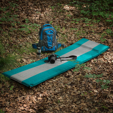 Self-Inflating Camping Mat, Turquoise-Grey