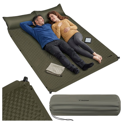 Self-Inflating Camping Mat for 2 People 186x130x3 cm, Max 200 kg, Carry Case
