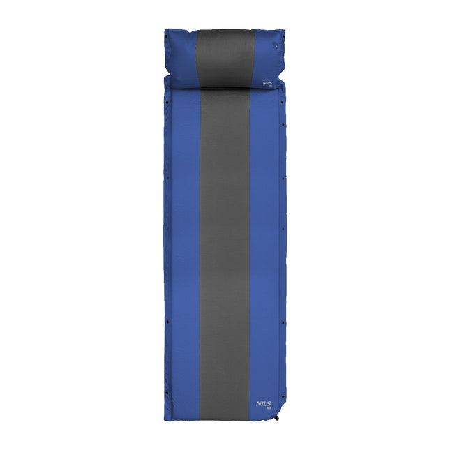 Self-Inflating Camping Mat with Pillow, Blue-Gray