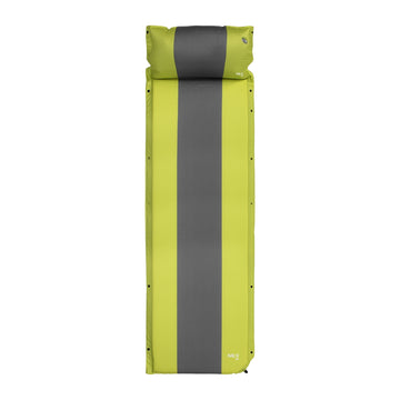 Self-Inflating Camping Mat with Pillow, Green-Gray