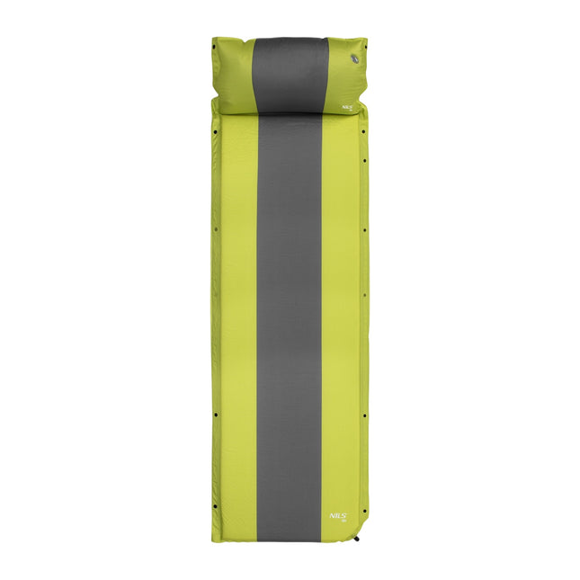 Self-Inflating Camping Mat with Pillow, Green-Gray