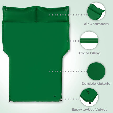 Self-Inflating Car Camping Mat, Green, 188x132x5 cm