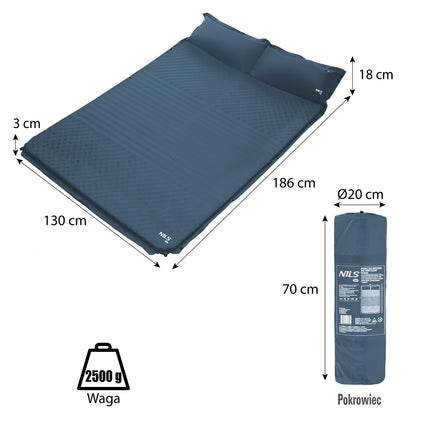 Self-Inflating Double Mat with Cushion, Anthracite
