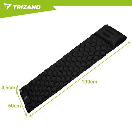 Self-Inflating Single Camping Mattress with Pump, 190x60 cm