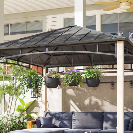 Self-Watering Hanging Planters Set, Black, 4-Pack