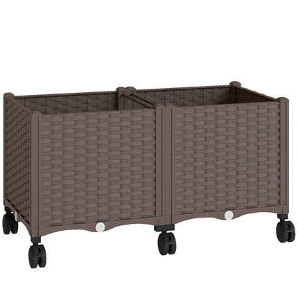 Self-Watering Raised Garden Bed with Wheels, Plastic