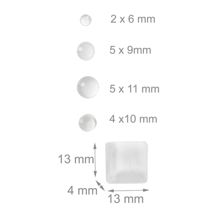Self-adhesive rubber buffers set of 222