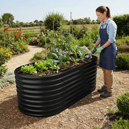 Semi-Circular Galvanized Steel Raised Garden Bed
