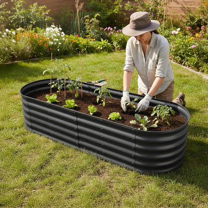 Semi-Circular Metal Planter Box – Raised Garden Bed