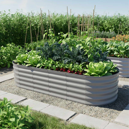 Semi-Circular Metal Planter, Raised Bed for Vegetables