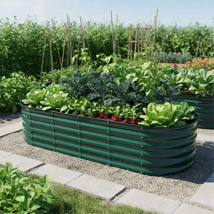Semi-Circular Metal Planter – Raised Garden Bed