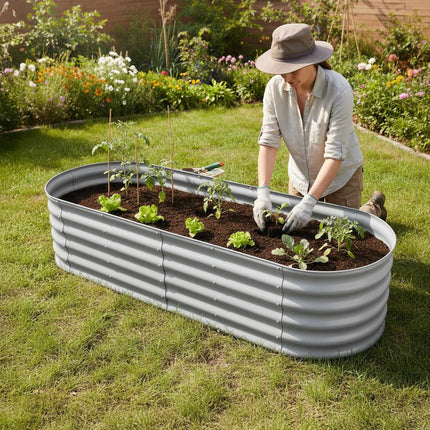 Semi-Circular Metal Planter – Raised Garden Bed