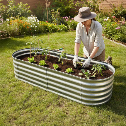 Semi-Circular Metal Planter – Weatherproof Raised Bed