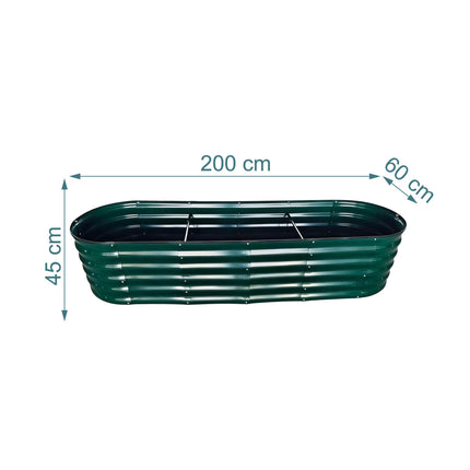 Semi-Circular Metal Planter, Weatherproof Raised Bed