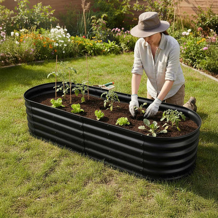 Semi-Circular Metal Planter – Weatherproof Raised Bed