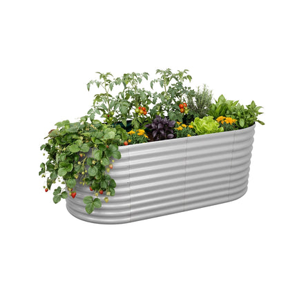 Semi-Circular Metal Raised Garden Bed, Galvanized Steel