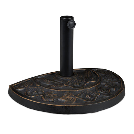 Semi-Circular Parasol Base, Polyresin, Floral Design