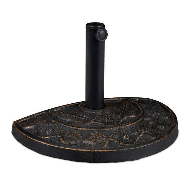 Semi-Circular Parasol Base, Polyresin, Floral Design