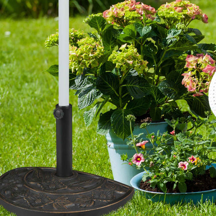 Semi-Circular Parasol Base, Polyresin, Floral Design
