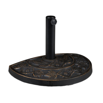 Semi-Circular Parasol Base, Polyresin, Floral Design