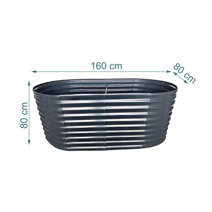 Semi-Circular Raised Garden Bed, Galvanized Steel