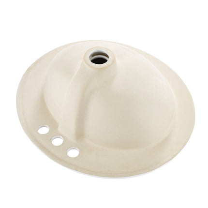 Semi-Recessed Bathroom Sink, Oval White Ceramic, 3 Holes, Overflow