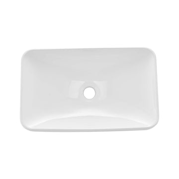 Semi-Recessed Bathroom Sink, White Ceramic 490x305mm