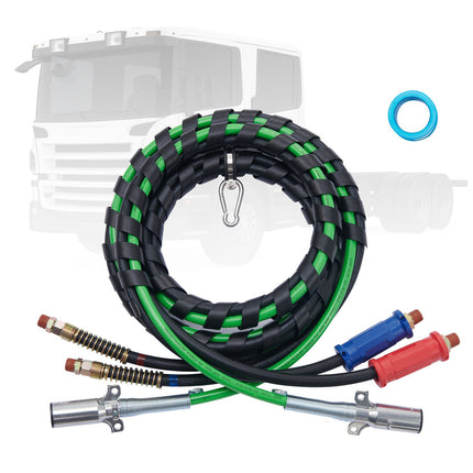Semi Truck 3-in-1 Air Lines Kit, 15 ft, 7-Way Plug