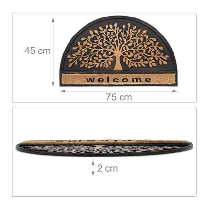 Semi-round doormat Rubber &amp; coconut