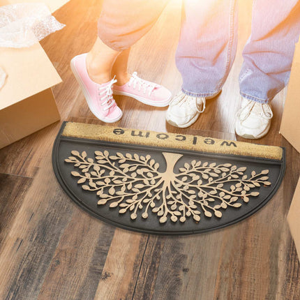 Semi-round doormat Rubber &amp; coconut