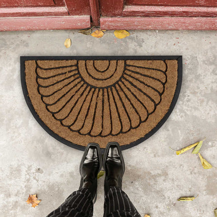 Semi-round door mat coconut & rubber