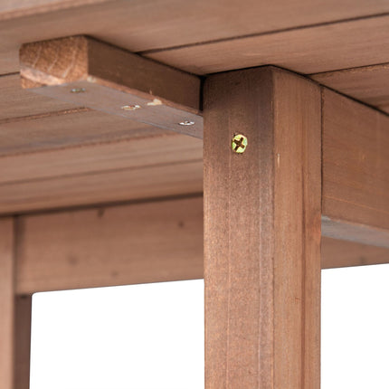 Semi-round flap table wood brown