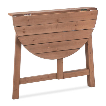 Semi-round flap table wood brown