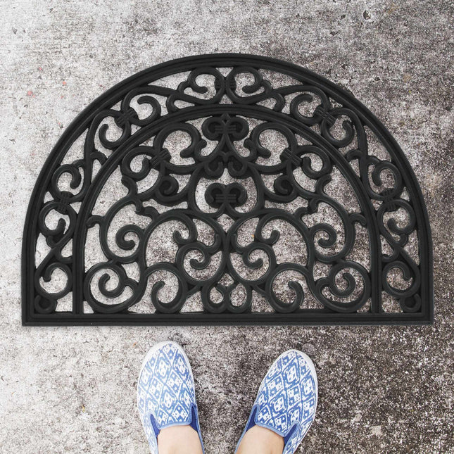 Semi-round rubber doormat