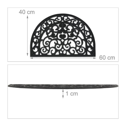 Semi-round rubber doormat