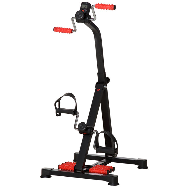 Senior Exercise Bike with LCD Display and Massage Rollers