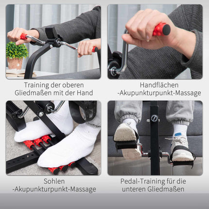 Senior Exercise Bike with LCD Display and Massage Rollers