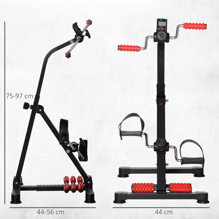 Senior Exercise Bike with LCD Display and Massage Rollers