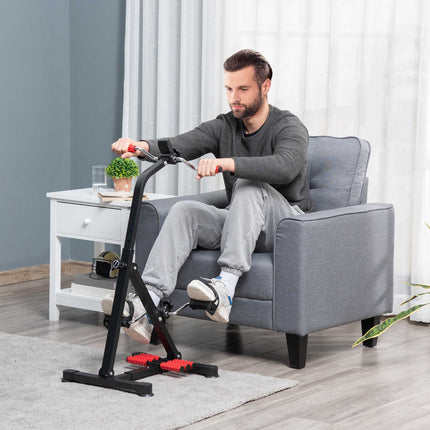 Senior Exercise Bike with LCD Display and Massage Rollers