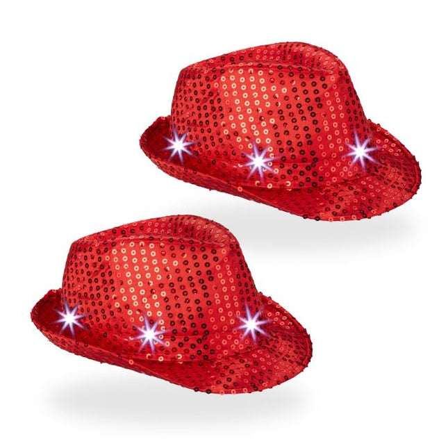Sequin hats LED set of 2