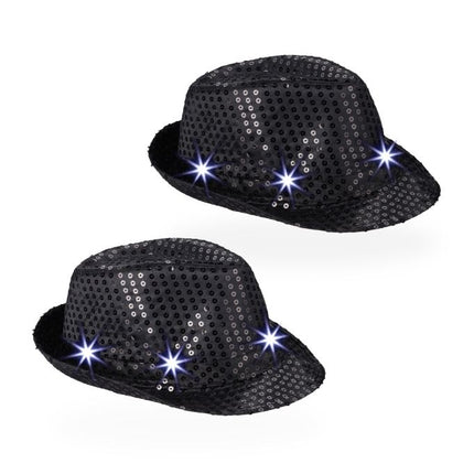 Sequin hats LED set of 2