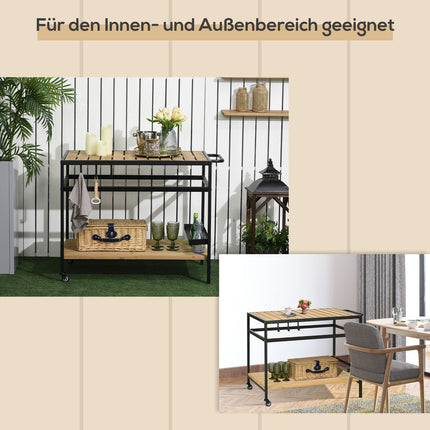 Outdoor trolley with shelves and hooks - 107 x 65 x 80 cm