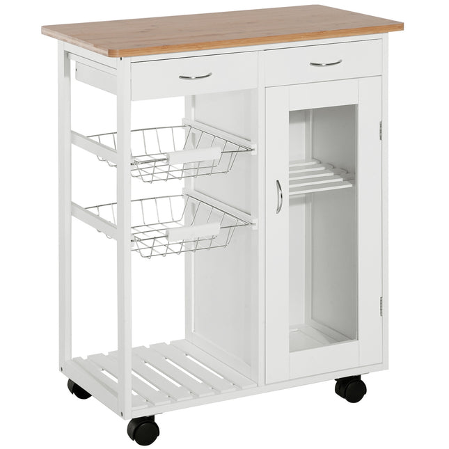 White wooden kitchen trolley - Practical and stylish design