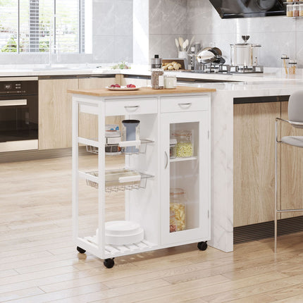 White wooden kitchen trolley - Practical and stylish design