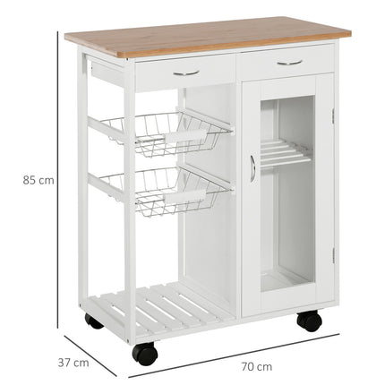 White wooden kitchen trolley - Practical and stylish design