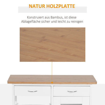 White wooden kitchen trolley - Practical and stylish design