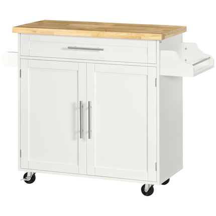 Kitchen trolley with worktop, spice rack & towel holder